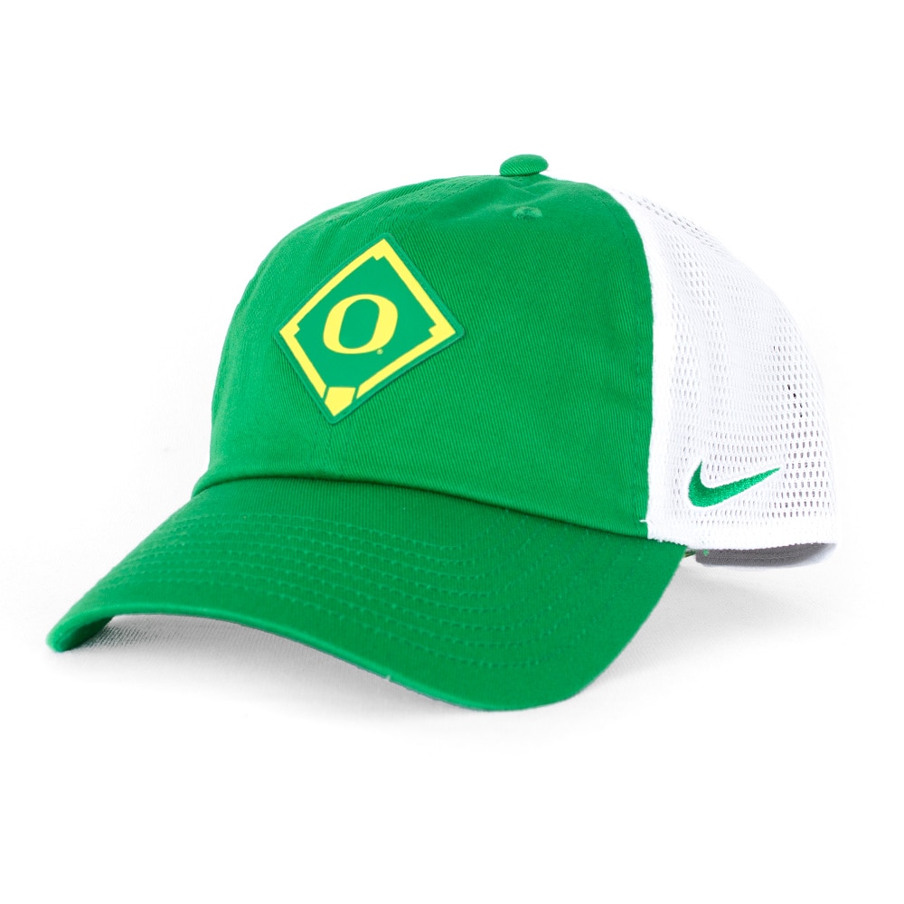 Classic Oregon O, Nike, Green, Trucker, Performance/Dri-FIT, Accessories, Unisex, Baseball, Mesh back, Primetime, Unstructured, Adjustable, Hat, 856244